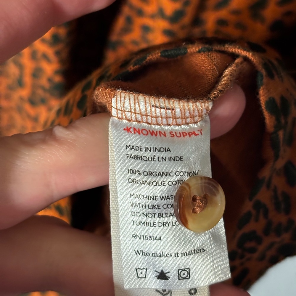 Known Supply | Animal Print Babydoll Dress | Organic Cotton | L - Picture 9 of 12